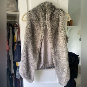 Tart Collections Grey Faux Fur Vest